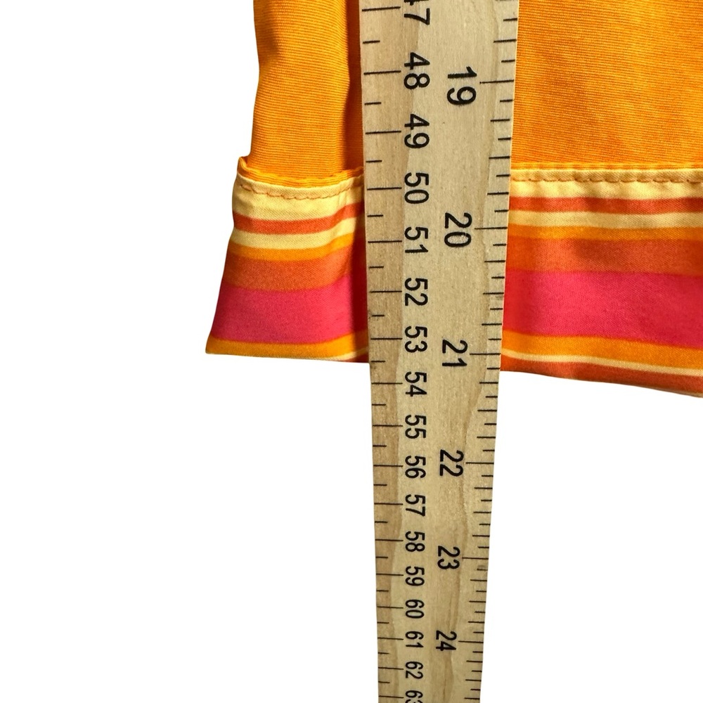 Nike Orange Striped Athletic Bright Trim Drawstring Waist Capri Pants M - Picture 11 of 13